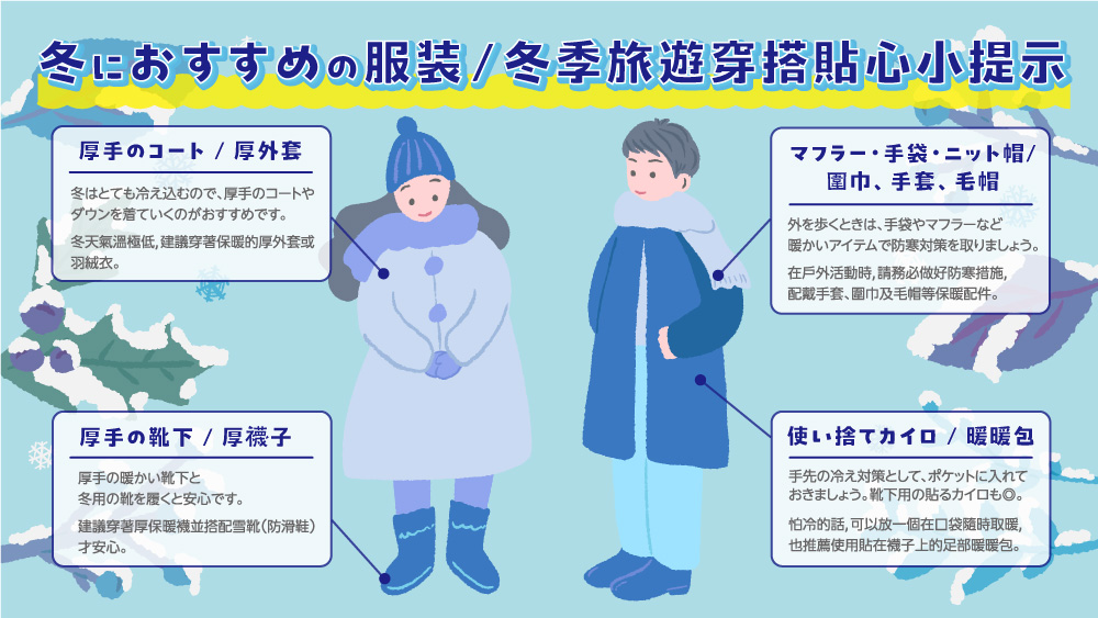 冬におすすめの服装（イメージ）
