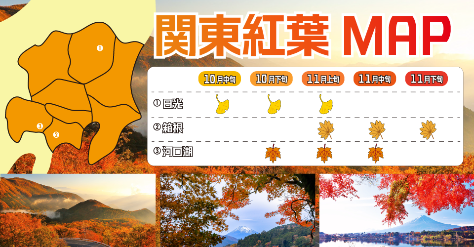 日本全國紅葉最佳賞楓期預測地圖
