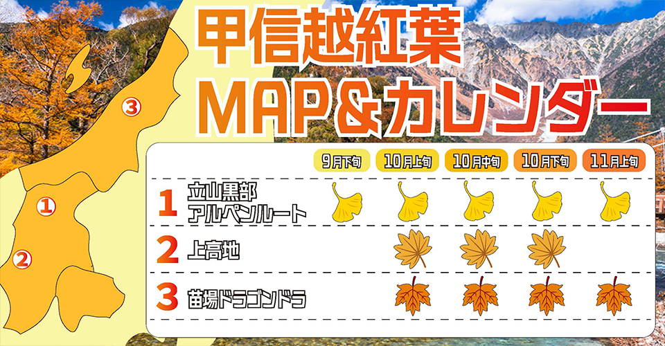 日本全國紅葉最佳賞楓期預測地圖