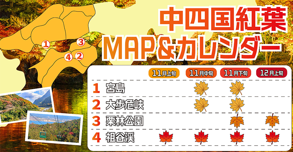 日本全國紅葉最佳賞楓期預測地圖
