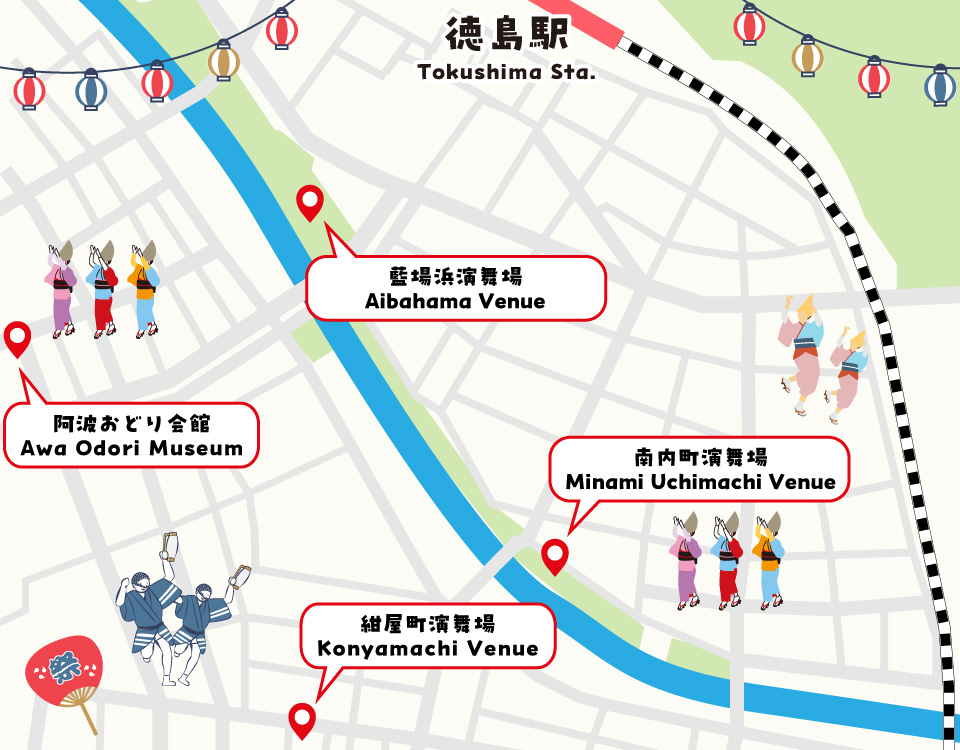阿波おどり会場マップ（イメージ）