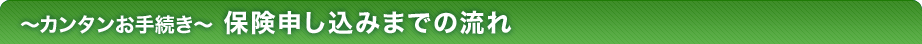 ～カンタンお手続き～ 保険申し込みまでの流れ