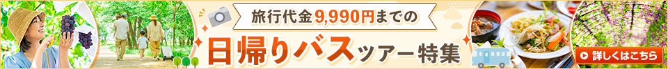 旅行代金9,990円までの日帰りバスツアー特集