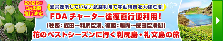 FDAチャーター往復直行便利用