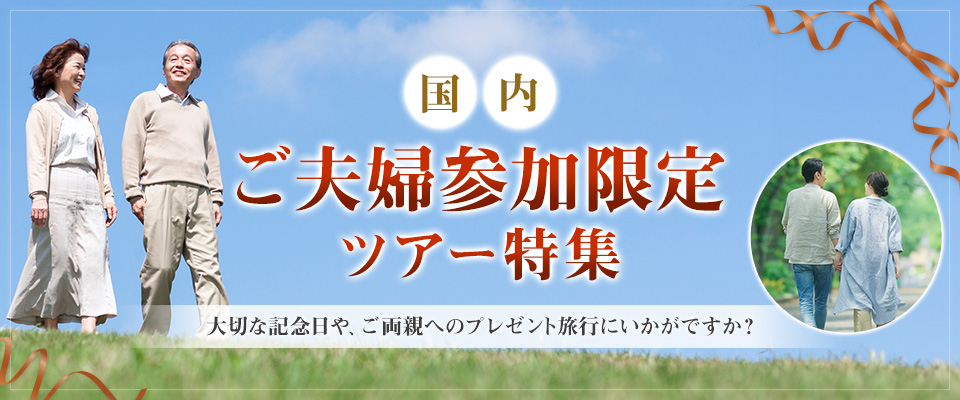 【東京23区発】列車・飛行機で行く特選 国内夫婦旅行特集・ツアー