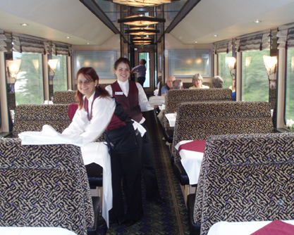 アラスカ鉄道車内