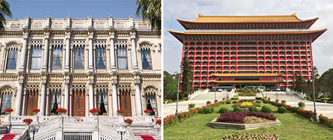 左：＜トルコ＞チュランパレス・ケンピンスキー、右：＜台湾＞圓山大飯店（イメージ）