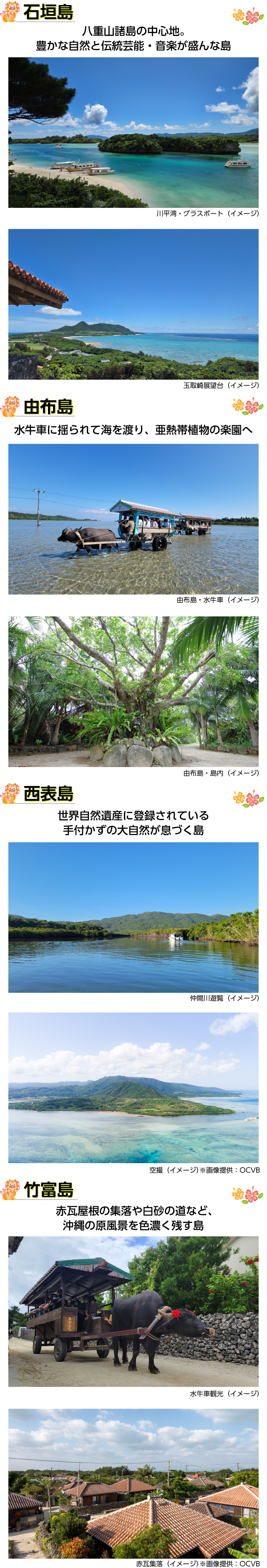 ポイント②：特色あふれる八重山の島々で絶景めぐり！