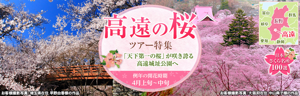 【大阪・奈良・京都・滋賀発】『高遠の桜』2023ツアー・旅行