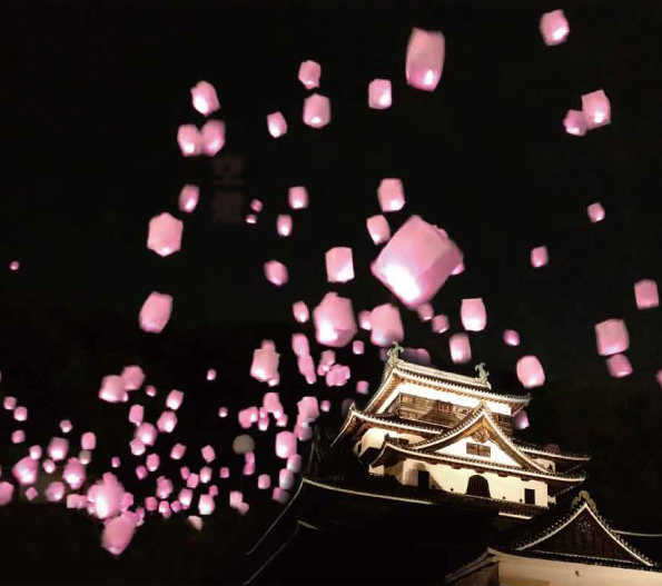 国宝松江城　空燈＜SORA　AKARI＞（イメージ）※天候により中止となる場合がございます。