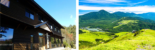 左：白駒荘（イメージ） 右：霧ヶ峰（イメージ）