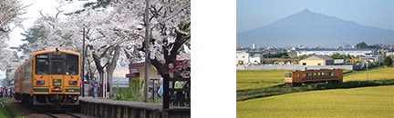 津軽鉄道・お花見列車（イメージ）、秋の田園を走る津軽鉄道（イメージ）